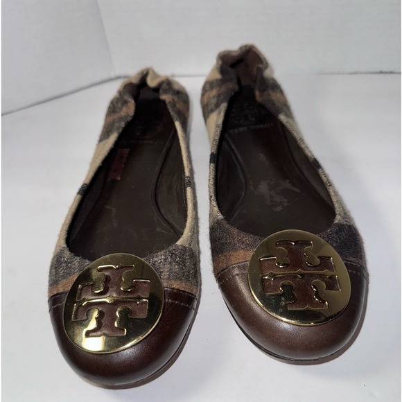 Tory Burch Serena Plaid Ballet Flat Slip-on Size 6.5 - Picture 2 of 7